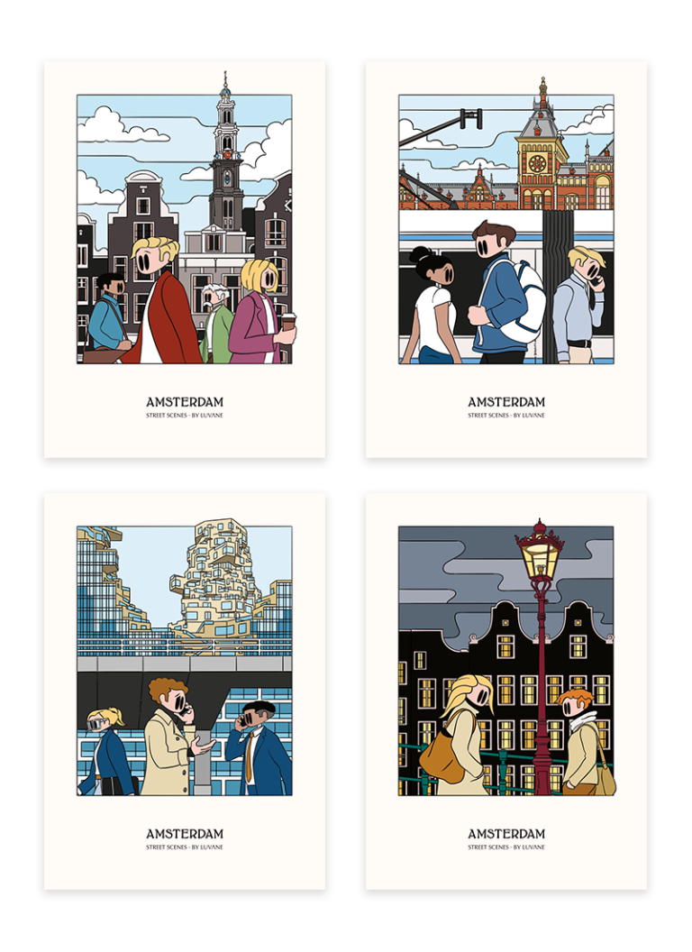 Postcard Amsterdam Street Scenes: Mix Pack